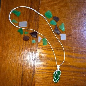Handmade macrame seaglass necklace